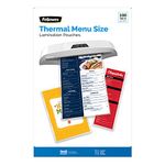 Fellowes® Thermal Laminating Pouches, Menu Size, 3 Mil, 11-1/2" x 17-1/2", Ultra-Clear, Pack Of 100 Pouches