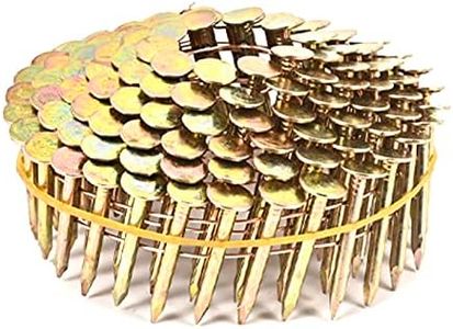 BHTOP 1200 Count Coil Roofing Nails 1-1/4 Inch x .120-Inch for Roofing Nail Gun, 15 Degree Round Head Wire Weld Collated Roofing Nail, Smooth Shank Electro Galvanized Air Nails for Roofs