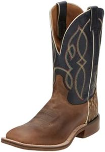 Tony Lama Men's Landgrab Western Boot Broad Square Toe, Golden Brown, 12