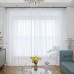 Sheer White Curtains 84 Inches Long