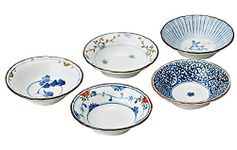 Saikai Pottery Traditional Japanese Nishiki Patterns Porcelain Plates (5 Plates Set) 31988 from Japan