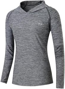 Willit Women's UPF 50+ Sun Protection Hoodie SPF Shirt long sleeve Hiking Fishing Outdoor Shirt Lightweight Hoodie Slubby Gray M