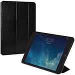 Amzer Leather Texture Portfolio Multi Angle Folio Stand Case Cover for Apple iPad Mini with Retina Display, iPad Mini 3, Black (AMZ97091)