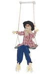 I LOVE FANCY DRESS Scarecrow Halloween Prop Animated Decoration on a Swing - Red Light up Eyes & Sound Effects - Wailing and Laughing Scarecrow Prop with Motorised Legs - Halloween Props - Pack of 1