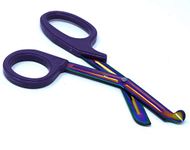 Heavy Duty Fluoride Coated Nurse Doctor Medical Paramedic Trauma Shears Scissors 7.25" (A2ZSCILAB) (Purple Multi Color Blade)