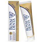 Royal Denta Gold Toothpaste for Gums and Teeth Fluoride Free 130g, Teeth Toothpaste for Sensitive Gums Promotes Natural Protection Against Plaque Buildup, Luxury Toothpaste With Pure Gold