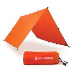 AQUAQUEST Survivor High Visibility Tarp - Portable Safety Shelter or Emergency Rain Fly - Disaster Preparedness Must Haves for Hiking, Backpacking & Expedition, 10 x 10 ft