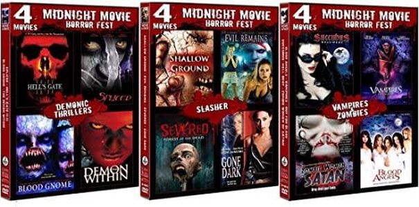 Horror 12 Movie DVD Set: (DEMON WITHIN / SPLICED / HELL'S GATE / BLOOD GNOME / SEVERED / GONE DARK / EVIL REMAINS / SHALLOW GROUND / ZOMBIE WOMEN OF SATAN / BLOOD ANGELS / VAMPIRES / SUCCUBUS