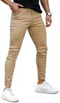 GINGTTO Mens Skinny Jeans Stretch Slim Fit Fashion Mens Denim Pants Comfy Khaki 32