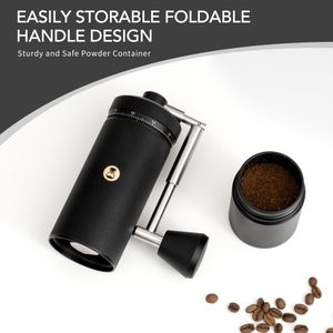 TIMEMORE Manual Coffee Grinder – All-Metal, Folding Handle, Black
