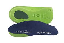 PRO 11 WELLBEING 1 Pair of Slim Fit 3/4 Orthotic Insoles with Heel Pad for Plantar Fasciitis (9/10.5 UK, Green)