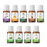 Sunira - Essential Oils Combo Pack of 09 (Lavender, Rosemary, Tea Tree, Sweet Orange, Eucalyptus, Citronella, Peppermint, Cedarwood, Lemongrass) 10ml Each