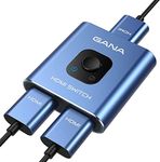 GANA HDMI Switch 4k@60hz HDMI Splitter, Aluminum Bidirectional HDMI Switcher 2 in 1 Out, Manual HDMI Hub Supports HD for Xbox PS5/4/3 Blu-Ray Player Fire Stick Roku (1 Display at a Time)