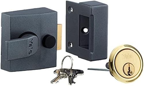 Yale P-85-DMG-PB-40 Deadlocking Nightlatch, Dark Metallic Finish/Brass Cylinder, 40 mm Backset, High Security, with Automatic Deadlock
