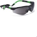 ProtectX Super Light Safety Glasses, Pathfinder Tinted Smoke Polycarbonate Impact & Scratch Resistant Anti-Fog, 4-Way Adjustable Nylon Frame, ANSI Z87.1 Rated, UV AB Protection, Lanyard Included