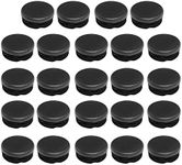 Litoexpe 24 Pieces 1-1/2 Inch Round Plastic Plug, Tubing Post End Caps Black Furniture Feet Inserts for Glide Protection for Table Chairs and Furnitures, 38mm