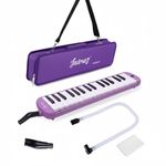 Juarez 37 Key Melodica JMLD37PP Musical Instrument Soprano Air Piano Keyboard Pianica with Carrying Bag, 1 Soft Long Tube, 1 Mouthpiece, Wipe Cloth, Purple