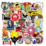 YellowCult 100 Random No-Duplicate Adhesive Vinyl Stickers Pack, Fashion Labels, Art, Laptop, MacBook, Car, Skate Board, Luggage [100 Waterproof Random Vinyl Stickers - Style C], Multi (C1002020)