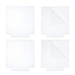 CREATCABIN 4 Pieces Acrylic Sheet Clear Cast Square Panel 4mm Thick Plastic Glass Board for LED Light Base, Signs, DIY Display Projects, Craft