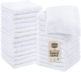 Utopia Towels - Cotton Washcloths Set - 100% Ring Spun Cotton, Premium Quality Flannel Face Cloths, Highly Absorbent and Soft Feel Fingertip Towels (24 Pack, White)
