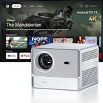 WANBO Davinci 1 Pro Native 1080P, 4K Support, 600 ANSI | Widevine L1 Certified | Google Assistant | Android 11.0 | Auto (Focus + Keystone + OA) | Dust Proof | HDMI ARC | 16W Speaker | Chromecast