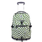 J World New York Lunar Rolling Backpack, Laptop Bag with Wheels, Matcha Checkers, 19.5", Lunar Rolling Backpack, Laptop Bag with Wheels