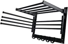 Xeternity-Made Clothes Drying Rack,Wall Mounted Swivel Towel Rack & Hooks and Swing Arms ,for Laundry Room and Bathroom