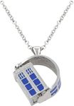 RVM Jewels Doctor Who Inspired Tardis Rotating Police Box Pendant Necklace Fashion Jewellery Accessory for Men and Women