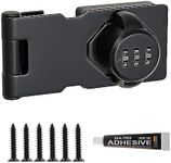 YUOIP® Hasp Lock Password Padlock Gate Latch Door Bolt Lock Drawer Cupboard Locks for Locking Furniture Mailbox Closet (3.5 inch)