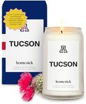 Homesick Scented Candles for Home (Tucson) - 13.75 oz Long-Lasting Soy Wax Jar Candle for Women & Men for All Occasions, 60-80 Hours Burn Time - Cacti Blossom, Coriander & Suede