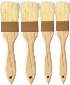 Pastry brush,Basting brush for Cooking,Natural Bristle BBQ Brush for Oil & Sauce,Wooden Handle Food Brush for Baking,Easy Clean Butter Brush,Durable Kitchen Culinary Utensil (1", 1 1/2 Inch,4 Pack)