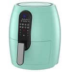 SOLARA Large Digital Air Fryer for Home Kitchen with 8 Pre set modes for Indian cooking, 3.5L basket,1500 Watts, Mobile app with 100+ recipe eBook and Videos, Aqua, Large (3.5L)