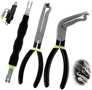 3PCS Electrical Disconnect Pliers Set,37960 Straight +37980 60° +13120 Electrical Disconnect Pliers for Cars,Carbon Steel Fuel Line Disconnect Tool Set, Connector Repairs for Mechanics and DIYers