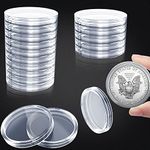 20 Pieces Silver Dollar Coin Holder, BENBO 40.6mm Coin Capsule Covers Storage Round Clear Plastic Silver Dollar Coin Case Holder Container Silver Bar Coin Collection Supplies