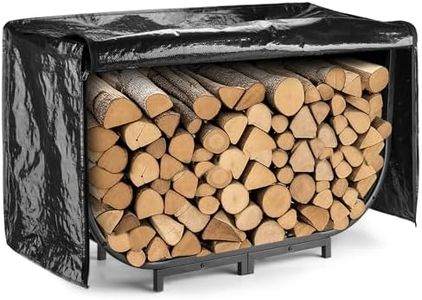 facka 40 Inch Heavy Duty Firewood Rack Outdoor with Cover, Waterproof Log Storage for Fireplace, Indoor & Outdoor Metal Wood Holder, Rustproof
