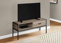 Monarch Specialties I 2876 Tv Stand, 48 Inch, Console, Media Entertainment Center, Storage Drawer, Living Room, Bedroom, Laminate, Metal, Brown, Black