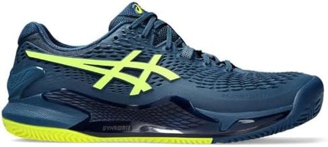 Asics Homme Gel-Resolution 9 Clay Sneaker, Mako Blue Safety Yellow, 39 EU
