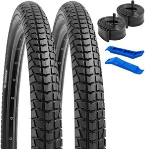 YunSCM 2Pcs,26x1.95 Bike Tyres,26x1.95 53-559 Bike Tires Plus 26x1.75/2.125 Bike Tubes Schrader Valve 32mm + Tire Lever,Mountain Bike Tyres 26x1.95,MTB Tyres 26x1.95,Y-260