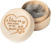 CJiangpo Pet Hair Keepsake Box, Wooden Pet Fur Memorial Box with Pet Paw Engraving Dog Cat Hair Ashes Container Memorial Urn Pet Loss Sympathy Gifts for Pet Lovers Friends