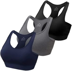 HBselect 3 Pack Comfort Sports Bras for Women UK with Removable Bra Pads, Wireless Seamless Plus Size Sleep Bras for Girls in Yoga Bralette Running Leisure Crop Tops Vest