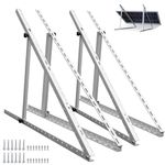 ECO-WORTHY 2-Sets 45" Adjustable Solar Panel Mount Brackets Kit,with Foldable Tilt Legs,Pre-Mounted and 0-90° Scale Markings,Support 100-400 Watt Solar Panel for Roof, RV, and Off-Grid System