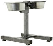 PETS EMPIRE Adjustable Pets Bowl Elevated Double Diner Dog Bowls (2800 ml x 2) | H-Base Stand with Stainless Steel Removable Bowls | Pet Feeder Raised Dog Food Bowl - Dogs Feeding Station (X-Large)