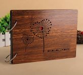 Album, CAMAL Wooden Photo DIY Memories Black Book Pages 8 x 6 inches (Dandelion)