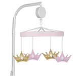 Tiara Princess Musical Crib Mobile for Baby by Sammy & Lou - Glitter, Crown