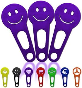 OnAir 3 x Shopping Trolley Remover for Removing as Key Chain; Shopping Trolley Token Immediately Removable, Set of 3, Handmade (Purple, Happy Face)