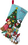 Bucilla Felt Applique 18" Stocking Making Kit, Christmas Dogs, Perfect for DIY Arts and Crafts, 89251E