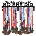 Sehaz Artworks Medal Holder for Wall | Medal Hangers for Wall | Medal Display Case | Wall Mount Medal Frame Holds Upto 24-30 Medals Black
