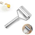 GUOYOU Stainless Steel Rolling Pin, Silver Metal Rolling Pin, Small Anti-Rust Rolling Pin Baking Accessories, Non-Stick Dough Roller for Fondant, Pizza, Home Baking Cooking