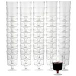 MATANA 200 Clear Hard Plastic Wine Glasses (160ml) - One Piece - Sturdy & Reusable Wine Cups for Cocktails, Dessert, Wine Tasting - Ideal for Birthdays, Weddings, Christmas, BBQ, Picnic, Parties