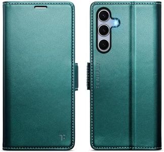 Tenifly for Samsung Galaxy S24 Case Wallet with RFID Blocking Card Holder, PU Leather Kickstand Protective Flip Phone Cover Fit for Galaxy S24 6.2", Bluish Green